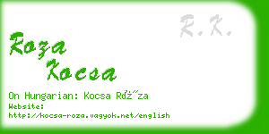 roza kocsa business card